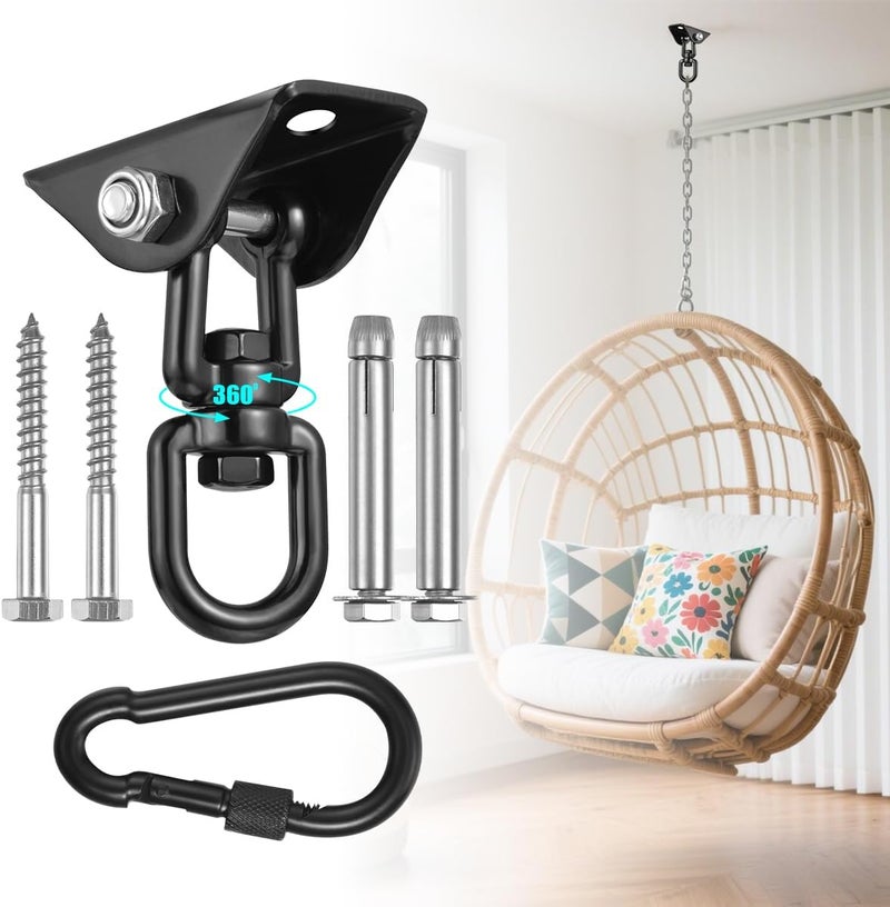 YOSE Hammock Hanging kit,360°Rotating 1200 lb Capacity Heavy Duty,Hanger & Swing Hook Snap for Concrete Wood,Hammock,Veranda Seat,Chair,Swing Sets,Yoga and Gym（Without Chain ） - Image 1